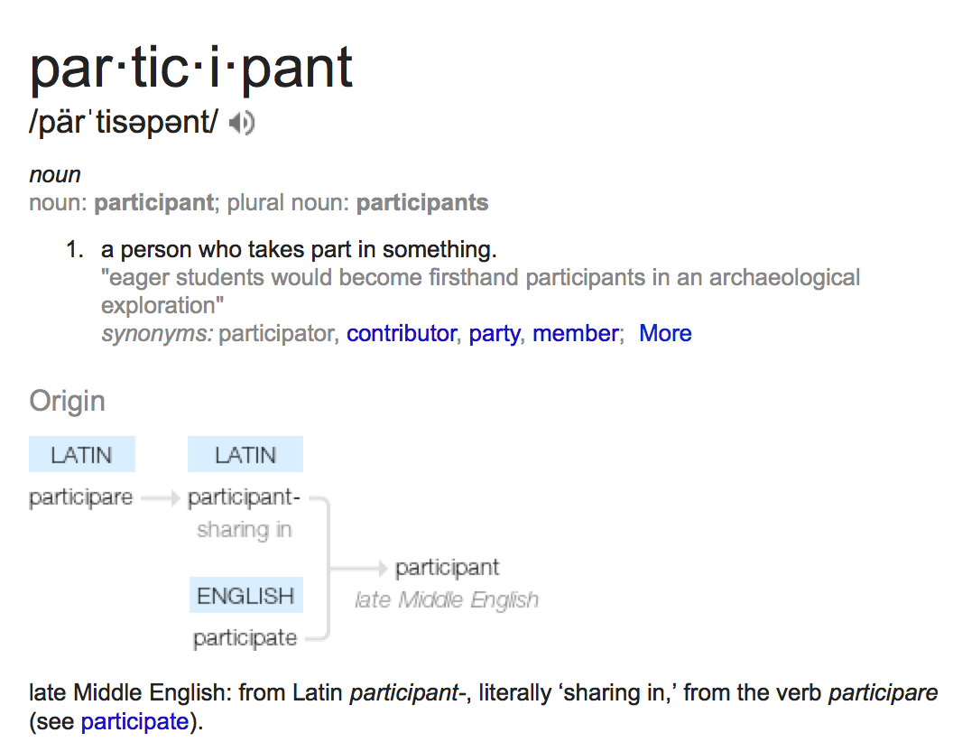 Definition of a participant